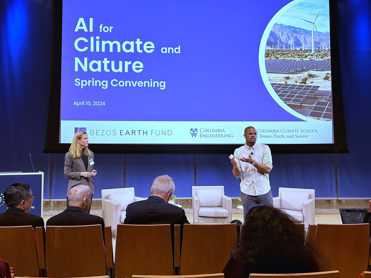 The AI for Climate and Nature Spring Convening is live! Join the @BezosEarthFund and @Columbia here ➡️ columbiauniversity.zoom.us/j/95948017453?…