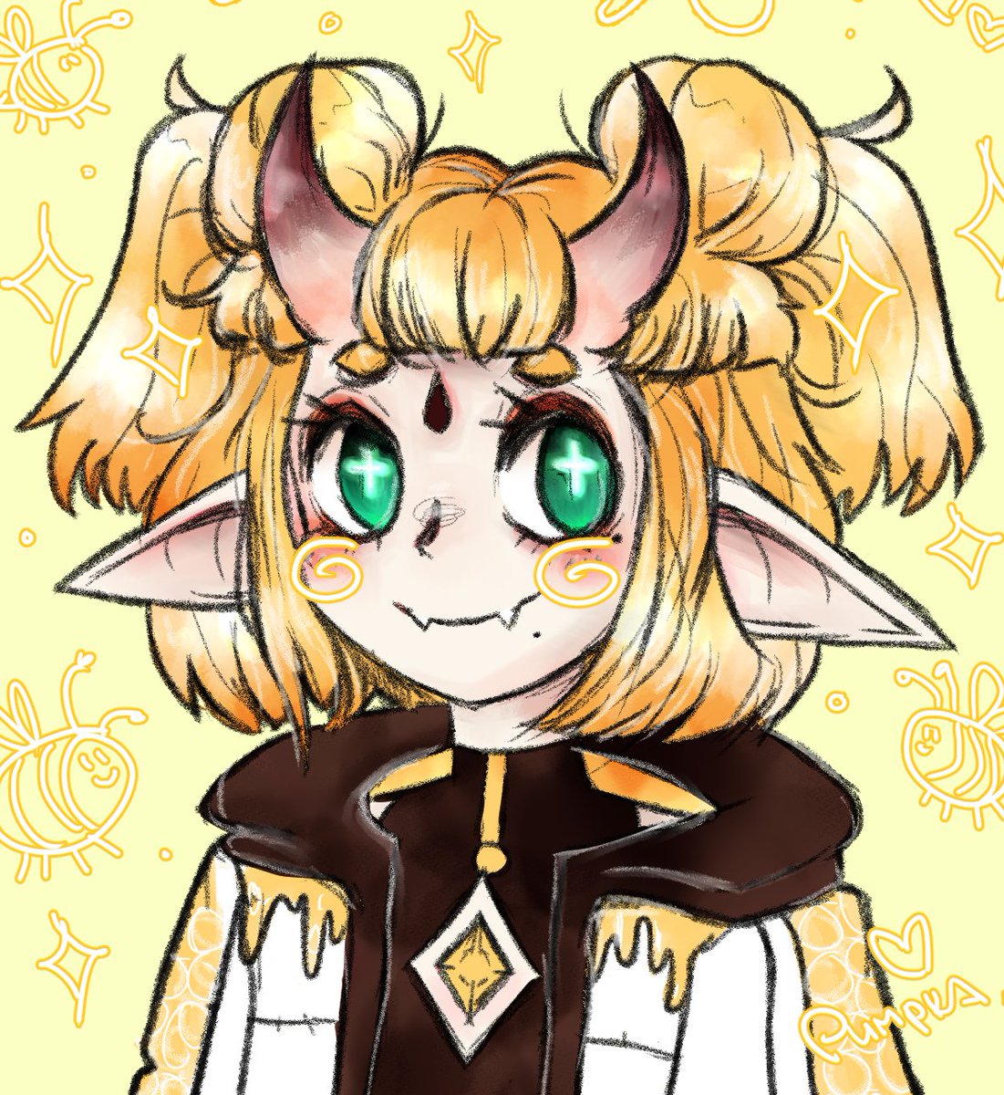 PUMPKA_'s tweet photo. Happy debut day @Virnalive ! 💛🐝

🎨 PUMPKA ┆ #VirnART #bypumpka https://t.co/iihGKjBL87
