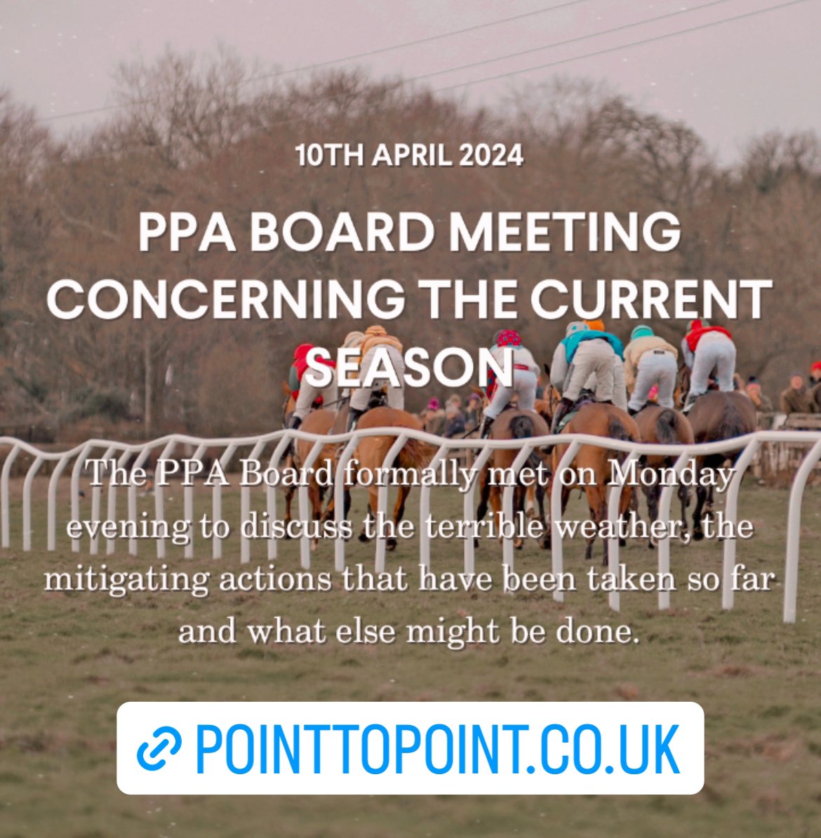 The PPA Board formally met on Monday evening to discuss the terrible weather, the mitigating actions that have been taken so far and what else might be done. pointtopoint.co.uk/news_articles/… #GoPointing