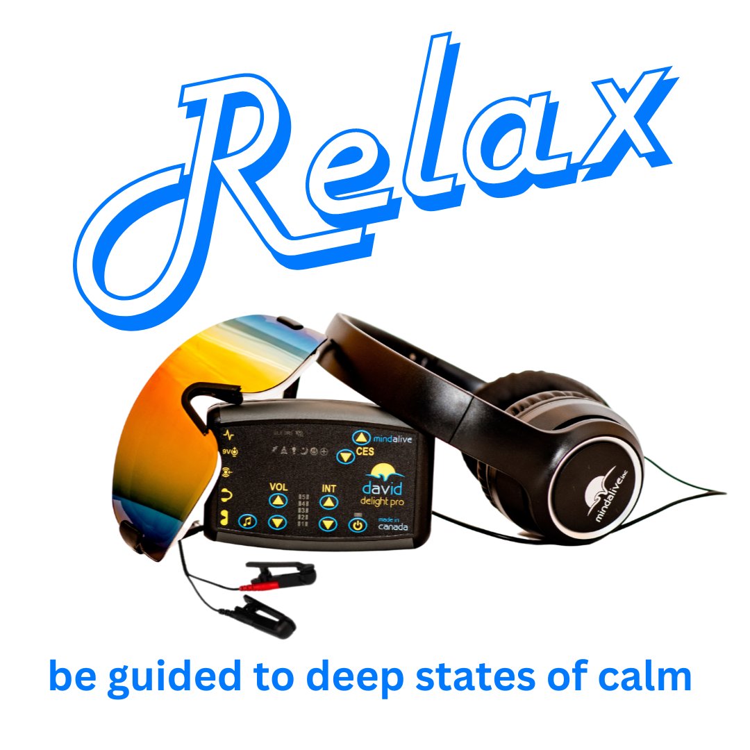 Relax and be guided to deep states of #calm with #AudioVisualEntrainment (AVE) & #CranioElectroStimulation (CES) on a #DAVIDDelightPro !

mindalive.com/collections/al…

#MindAlive #Relax #Relaxation  #NonPharmaceuticalManagement #StressReduction #AnxietyReduction #SleepBetter