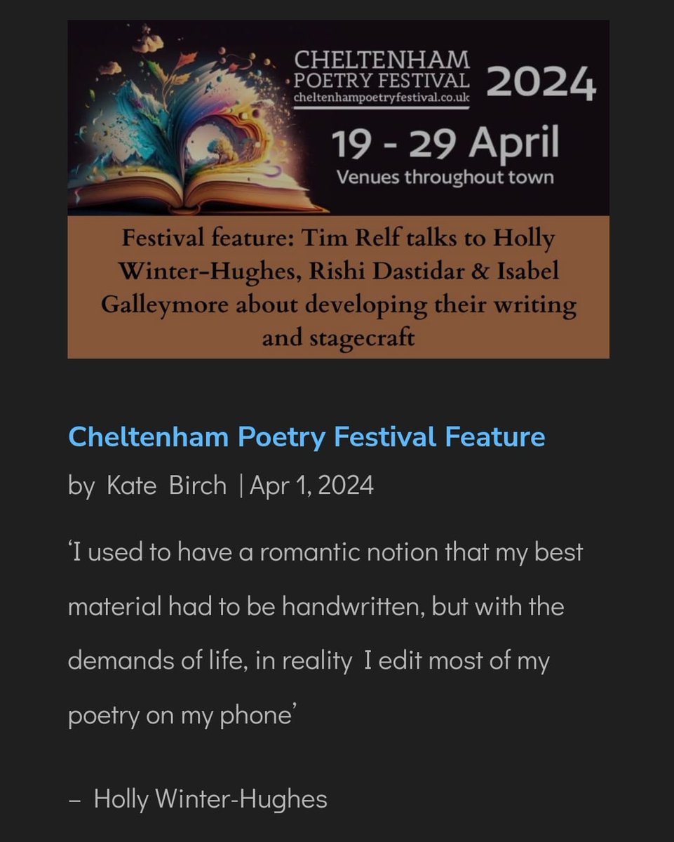 Thank you Mark.. and thank you to the @Cheltpoetfest 2024 poets fro sharing their wisdom with the wonderful @timrelf