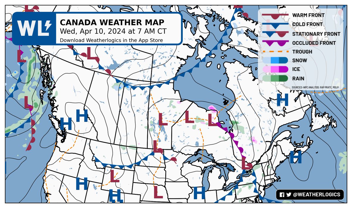 Canada weather map - Wednesday, April 10, 2024

#bcwx #abwx #skwx #mbwx #onwx #meteoqc #nbwx #nswx #pewx #nlwx