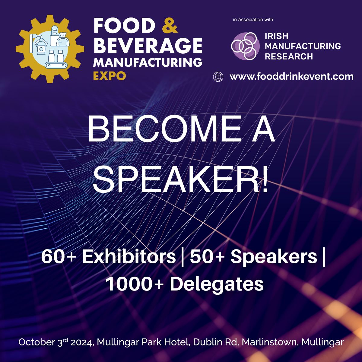 We're on the lookout for engaging speakers to join us at the All Ireland Food &amp; Beverage Manufacturing Conference 

Do you have groundbreaking insights, innovative ideas, or transformative experiences to share? We want to hear from you.

#foodindustry #manufacturing