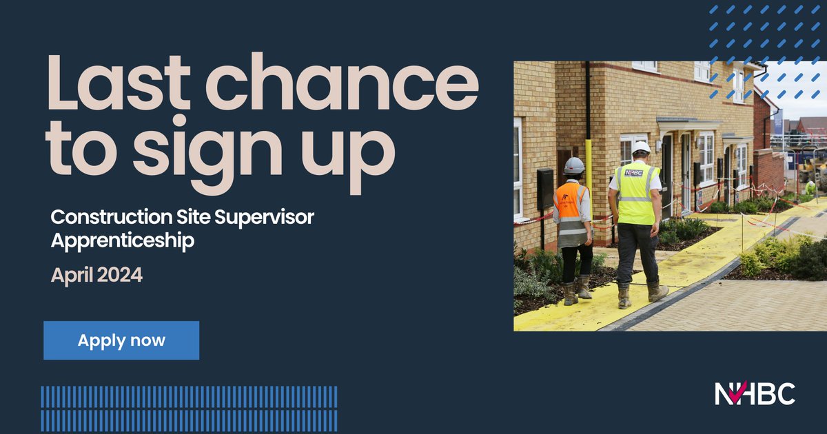 Kick off your career by enrolling onto our Construction Site Supervisor Apprenticeship. Last chance to apply for the April 2024 intake! Apply now ➡ ow.ly/k4H450RchqE #Apprenticeships #ConstructionApprenticeships