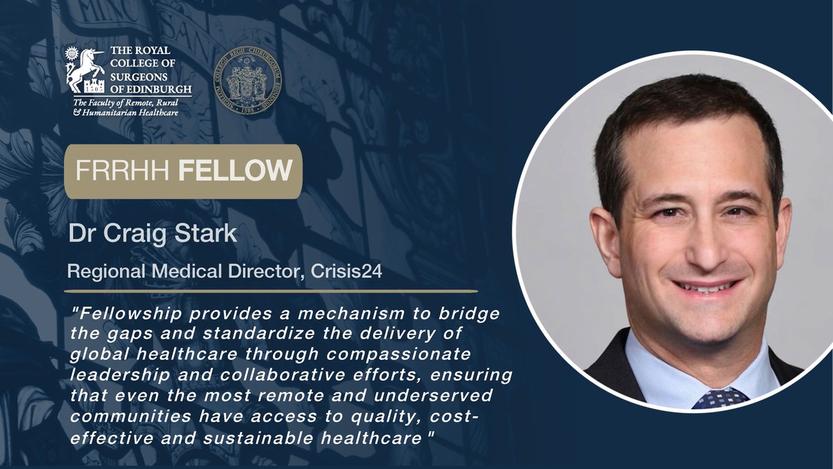 Meet FRRHH Fellow, Craig Stark, Regional Medical Director for Crisis24. Over the past 20 years Craig has dedicated his medical career to supporting patients in remote and rural locations. Find out what Fellowship means to him: bit.ly/43uYfjN #FRRHHFellow