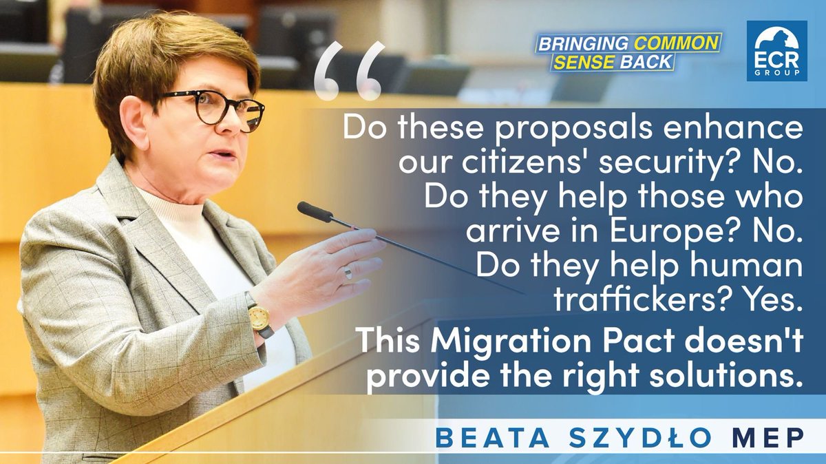 ❌ 'The migration policy of the EU is wrong and needs to be changed. But you can't put out the fire by adding more oil to it.' @BeataSzydlo MEP highlighted the failures of the #Migration Pact in the #EPlenary today @EP_Justice