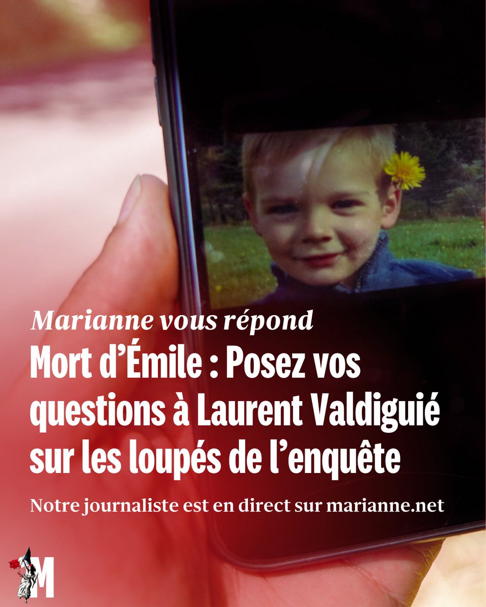 🔴 Nous sommes en direct sur marianne.net avec notre journaliste Laurent @Valdiguie. Il répond à vos questions sur les loupés de l’enquête sur la mort du petit #Emile. 💬 Posez-les nous en live, nous vous répondrons ! marianne.net/societe/police…