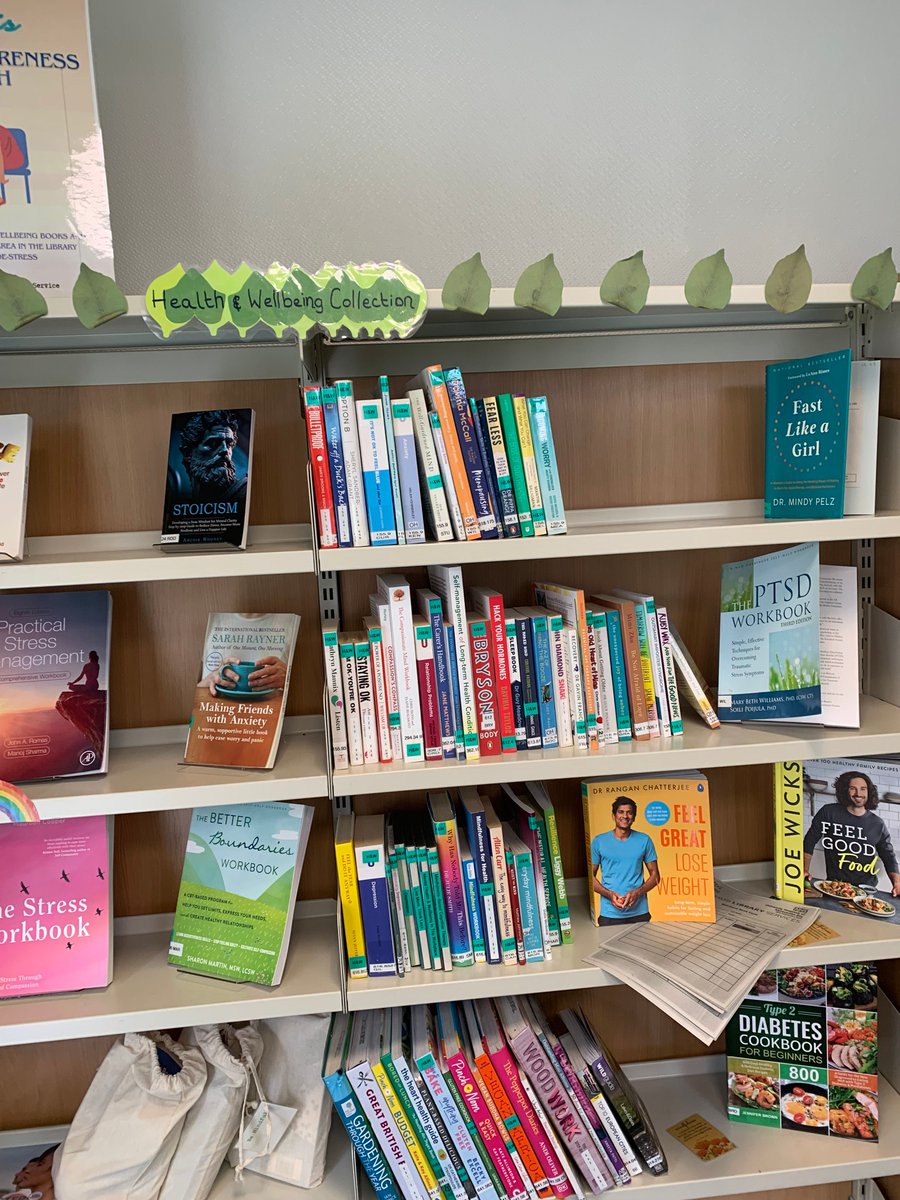 April is Stress Awareness Month, come and check out our display and resources. Our Wellbeing section has a range of books, or why not take out one of our Wellbeing bags. #SelfCare #Wellbeing #StressAwareness #WellbeingMatters @UHMBT_OCCHealth @aaroncumminsNHS