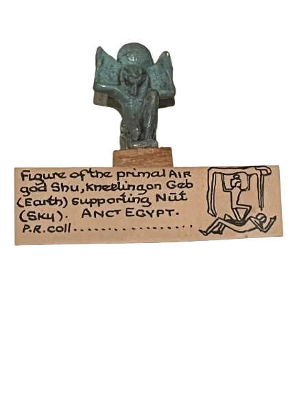 This figure of Shu, the Air God, is in the Religious Figures and Artefacts case on the Ground Floor. Shu looks after the air and wind and was created by the God Atum. Find more #AncientEgypt objects on the #TCHMuseumTrail. bit.ly/3OTvcAr