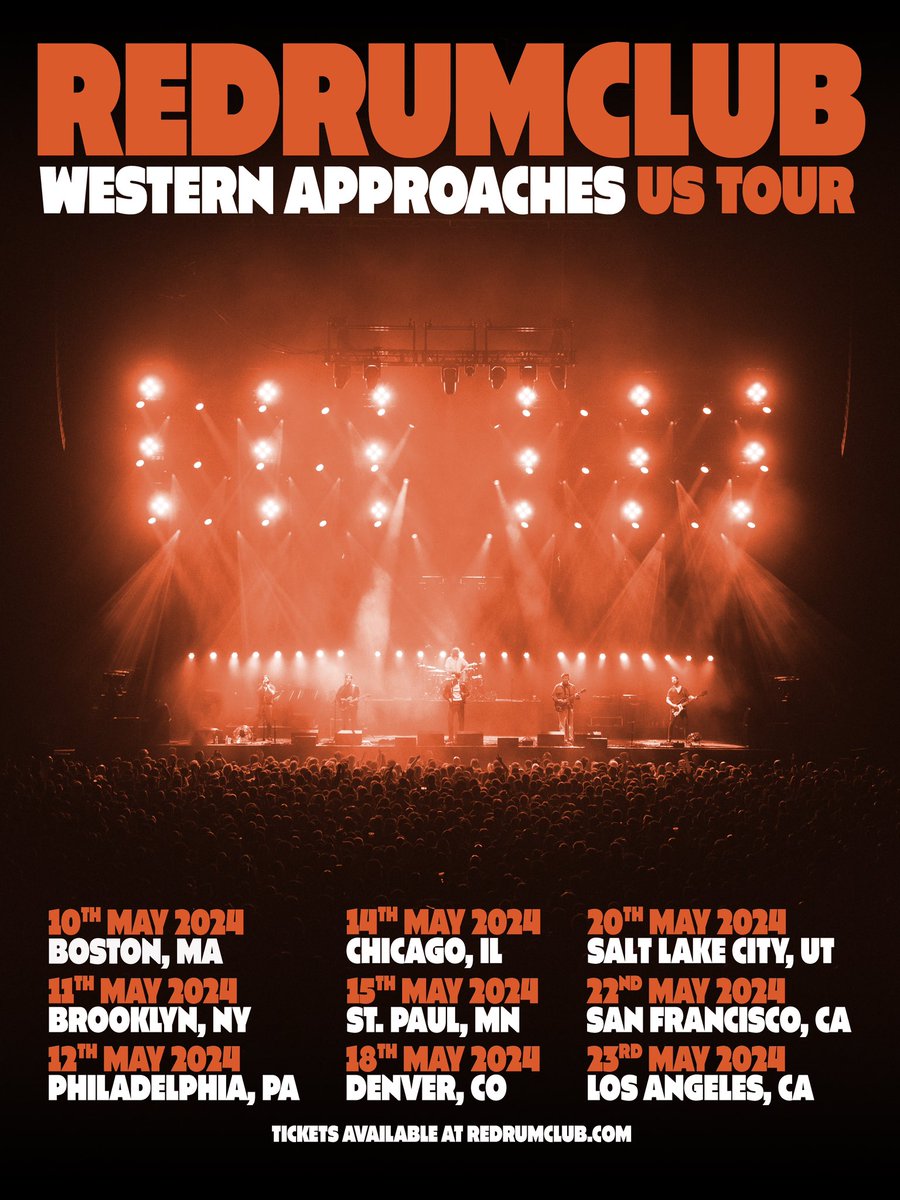Now it’s time for us to take Western Approaches to America 🇺🇸 Tickets are on sale now! linktr.ee/redrumclubtour