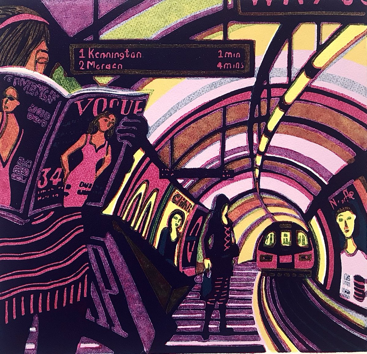 I realise that this linocut has nothing to do with #InternationalDayOfPink which is a rather wonderful celebration of diversity and inclusion - but it IS very pink…. 🩷 #londonprint #Londonlife