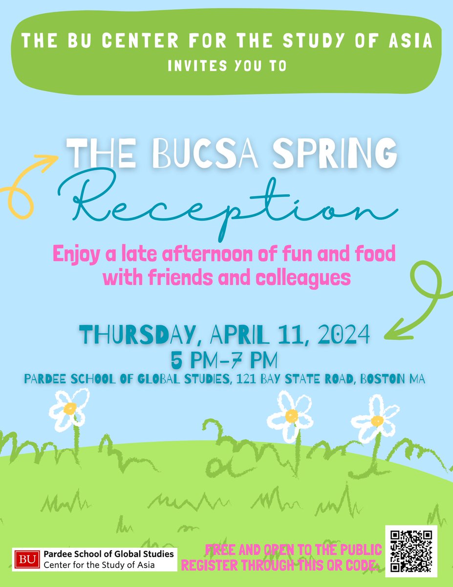 Excited to join the Center for the Studies of Asia for their BUCSA Spring Reception! Come savor a delightful late afternoon filled with delicious food, and vibrant conversations with friends and colleagues. You don't want to miss out, register here: bit.ly/3TG7rNA