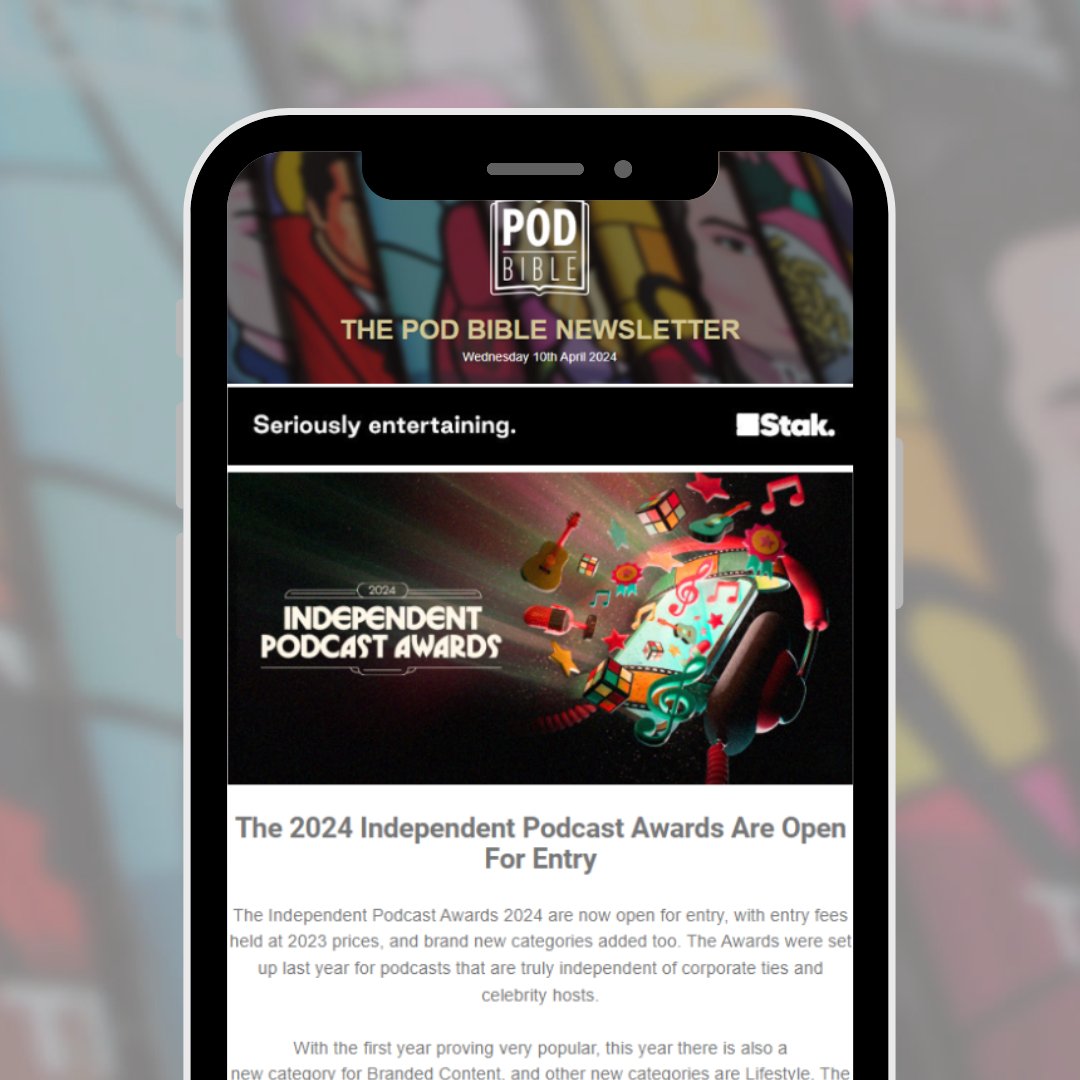 NEWSLETTER #210 // 🏆The Independent Podcast Awards are open for entries... The @IndPodAwards 2024 are open for entry, with fees held at 2023 prices…PLUS Tickets are on sale for An Evening with Sarah Koenig, part of the Intl Women's Podcast Fest! READ: mailchi.mp/podbiblemag/po…