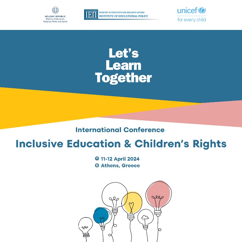 🔴 Don't miss Day 2 of the Inclusive Education and Children's Rights Conference! ▶️ Join us LIVE, 12/04, 9.30 -17.45 bit.ly/3TD1zEM! #LetsLearnTogether #IEC2024 @MinEduGR