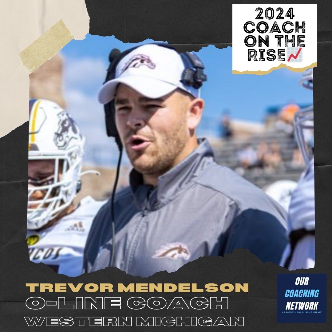 🏈G5 Coach on The Rise📈 @WMU_Football Co-Offensive Coordinator & Offensive Line Coach @CoachTMendelson is one of the Top OL Coaches in CFB ✅ And he is a 2024 Our Coaching Network Top G5 Coach on the Rise📈 G5 Coach on The Rise🧵👇