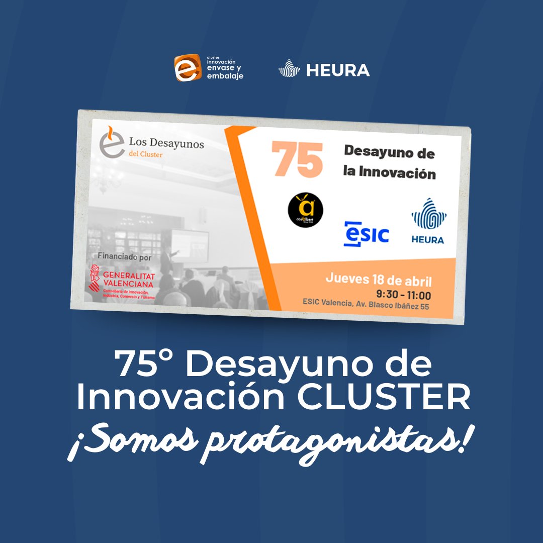 ¡Reserva la fecha! El 18 de abril, Heura será uno de los protagonistas destacados en el 75º Desayuno de Innovación CLUSTER. Compartiremos nuestra experiencia y perspectivas sobre el futuro del sector de envases y embalajes como ponentes destacados en esta nueva edición.