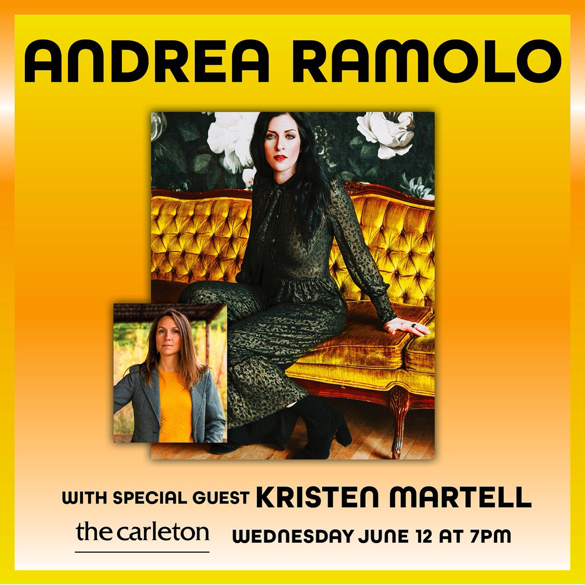 AndreaRamolo's tweet photo. Halifax! I love you and cannot wait! 

Grab your tickets today and I’ll see you @CarletonHalifax on Wednesday June 12 with my friend Kristen Martell opening the show! 💛

https://t.co/z7Z5aNJ3YN https://t.co/qXra0mIRyc