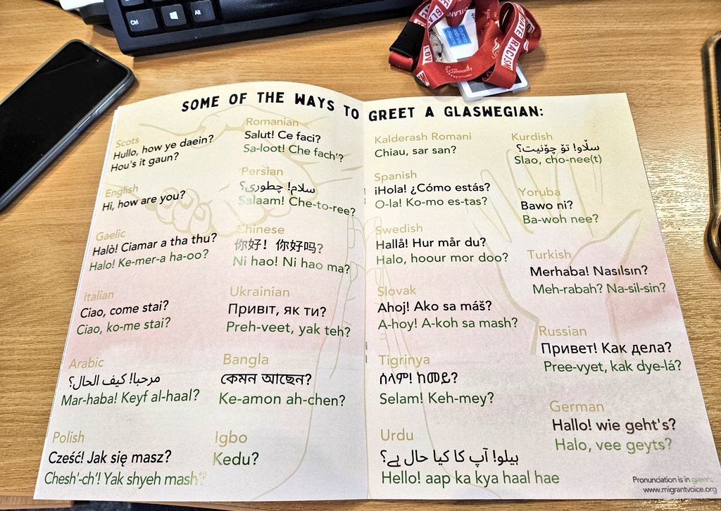 Well done @MigrantVoiceUK, big fan of this 👏🏽 'Some of the ways to greet a Glaswegian'