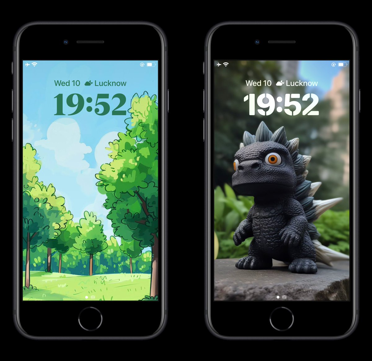 SamuraiTronVC's tweet image. With iOS 😍

Light and Dark Mode.
🌳🌅 &amp;amp; 🐉🌄

#ios #ioslockscreen #lockscreen #wallpaper #wallpapers #wallpaperwednesday #forest #dragon #godzilla #GodzillaXKong #GodzillaMinusOne #zeelwallpapers