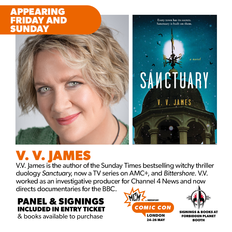 MCMComicCon's tweet photo. The latest authors to join our line up are: 
✨ V. V. James @drvictoriajames
✨ Tim Lebbon @TimLebbon
✨ Amy McCaw
✨ Sangu Mandanna @SanguMandanna
✨ Noah Medlock @medlock_noah

Bring a book or buy one at @ForbiddenPlanet on the show floor to get signed.