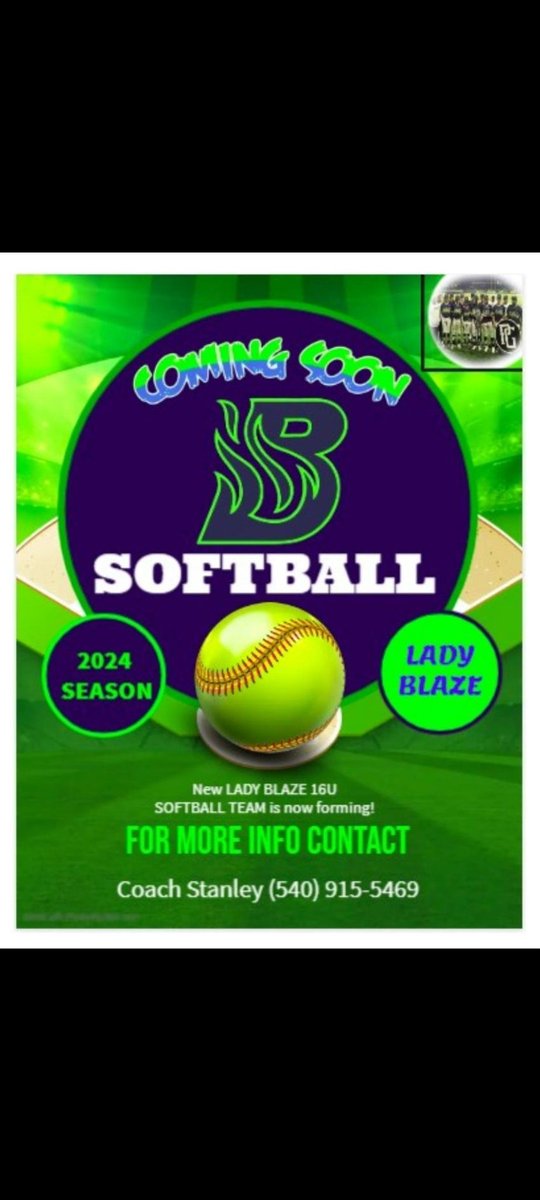 The #LadyBlazeSoftball team is looking to add 1, potentially 2 more players for the summer travel season. Reach out to Coach Stanley asap, for private tryout.