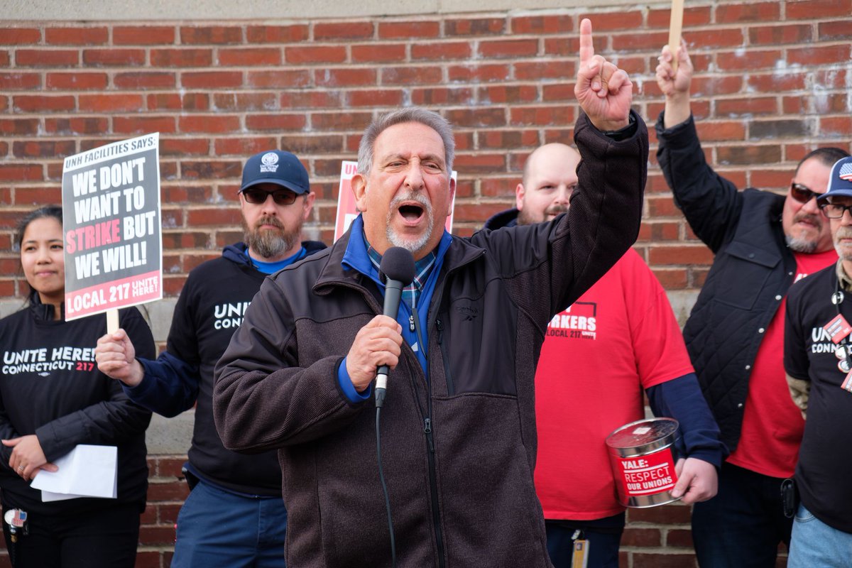 It was so powerful to have our labor siblings and political leaders join us in demanding that UNH PROTECT OUR JOBS! The university hasn't met our deadline, which means this week we will SEE YOU ON THE PICKET LINE! #universityofnewhaven #unionyes #unitehere #nocontractnopeace