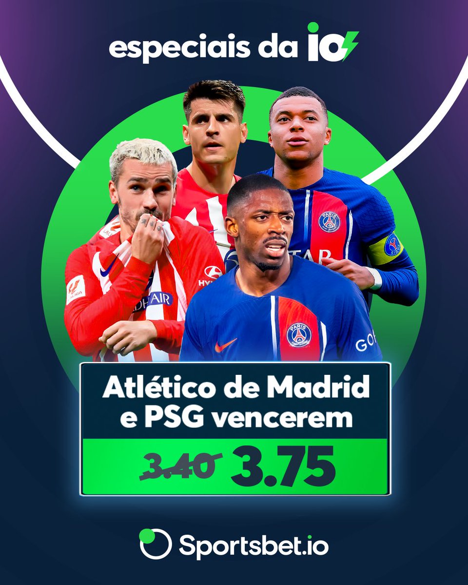 Hoje tem mais jogos da Champions e esses prometem, hein!! Nosso especial é Atlético de Madrid e PSG vencerem!! Clique para participar: bit.ly/EspeciaisTwitt… #championsleague