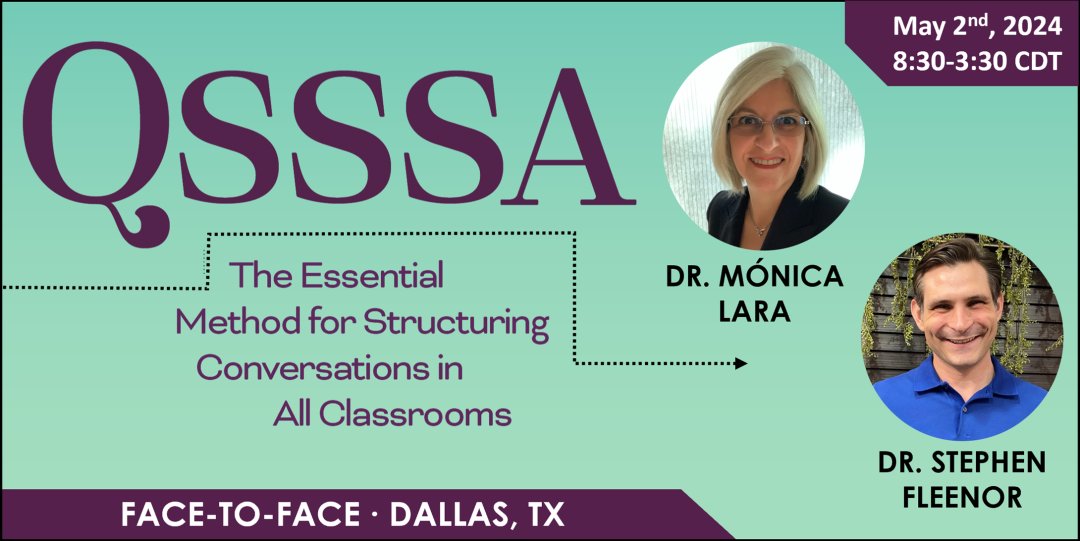Who should attend @DrMLara & @StFleenor's 5/2 #QSSSA #booklaunch workshop in DFW? 💬General-ed & #ESL Ts 💬Campus/district admins 💬#InstructionalCoaches & specialists 💬District curriculum leaders Reserve your seats today! seidlitzeducation.com/may2qsssa/