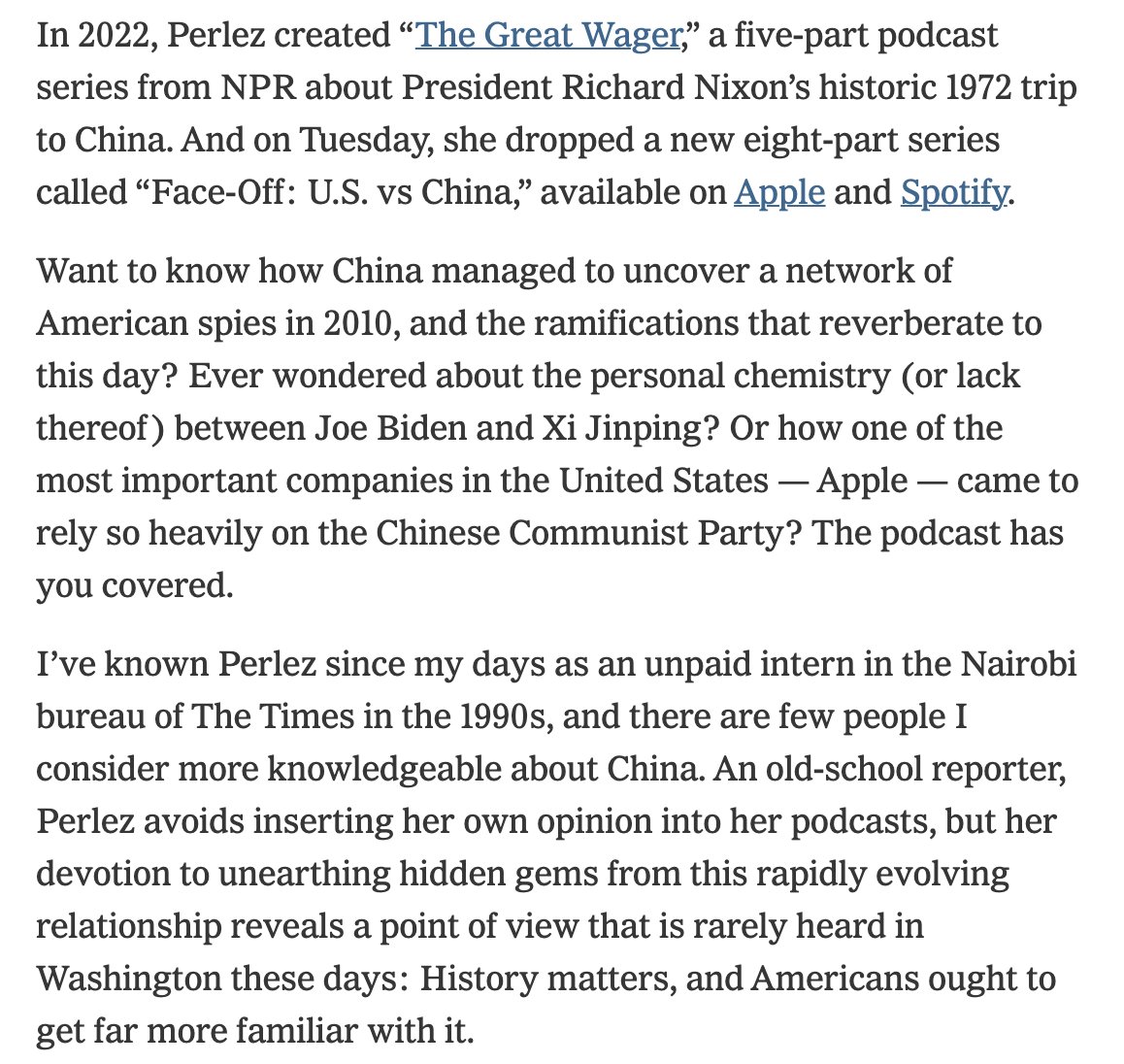 A wonderful piece in NYT Opinion by @fstockman about our podcast Face-Off: US vs China. Hope it moves you to download and listen, and write a review so we get an audience. Listen here: rb.gy/3fve6x