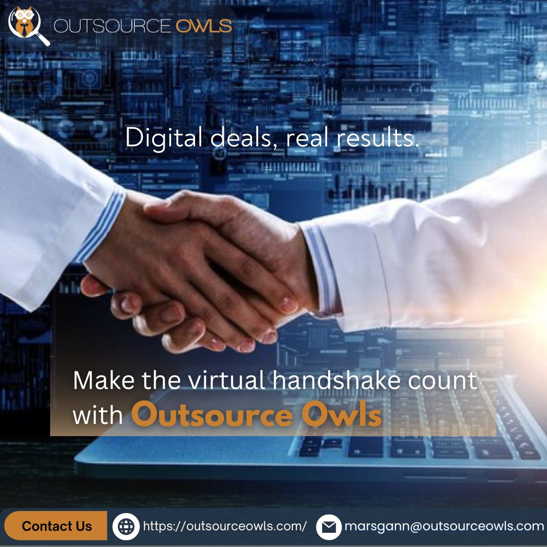 Experience the power of partnership in a digital world with Outsource Owls! 🤝🦉

Contact us today!
🌐 outsourceowls.com
✉️ marsgann@outsourceowls.com

#outsourceowls #outsourcing #virtualassistant  #businessdeal #businesspartnership #strategicsuccess