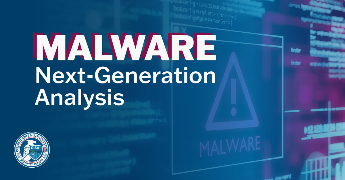 Malware Next-Gen Analysis allows any org to submit malware samples and other suspicious artifacts for analysis. It enables us to more effectively support our partners by automating analysis of newly identified malware and enhancing cyber defense efforts. go.dhs.gov/JrN