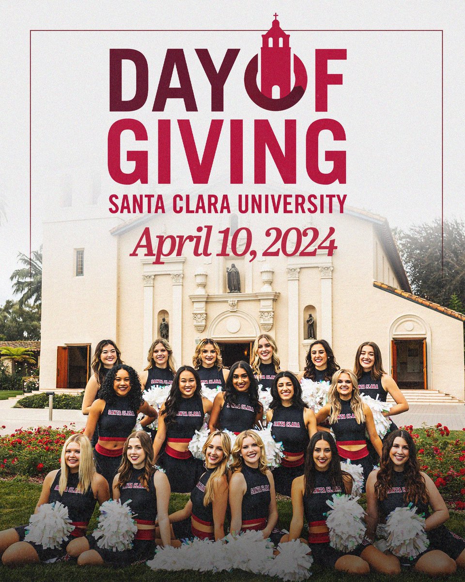 Day of Giving is TODAY! Please consider making a donation to our program to keep us atop the leaderboard, help is reach our team goal, and make a HUGE IMPACT for our team! Any an all donations are greatly appreciated! givingday.scu.edu/giving-day/810…