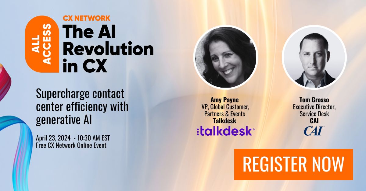 Step into the future of enterprise with the power of #generativeAI! Learn how it's revolutionizing #CX and trimming down post-call documentation by over 8 mins. Hear from experts at Talkdesk and CAI. Don't miss the next wave of #AI adoption! 👉 bit.ly/4aflMI0