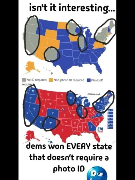 Isn't it interesting that democrats won every state that doesn't require a photo ID?