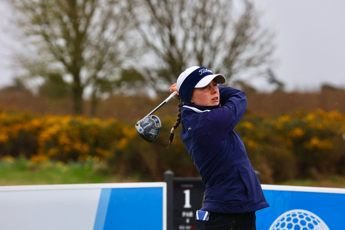 ScottishGolf's tweet photo. Evie McCallum, flying the flag and currently T1 with Maxima Purkart on -2! 
Looking strong down @PowfootGC 

#scottishgirlsopen2024 https://t.co/wVT28cCwA8