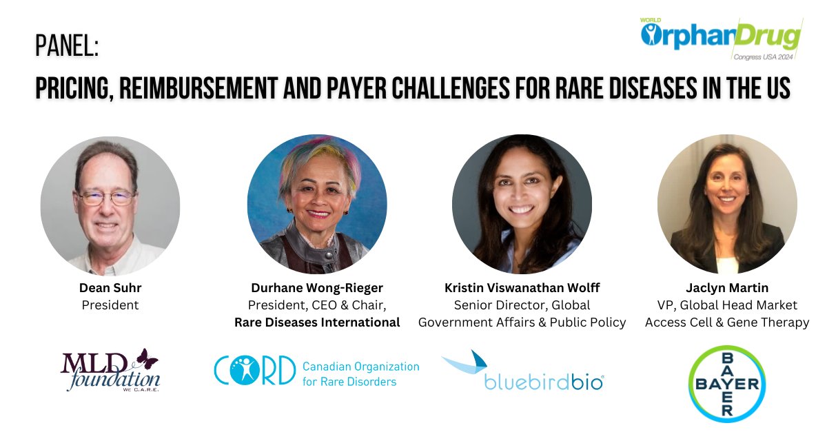 12 days until #WorldOrphanUSA!⏳ Register to sit-in on incredible sessions, like 'Pricing, reimbursement and payer challenges for rare diseases in the US', feat... 
@MLDfoundation 
@raredisorders @rarediseasesint
@bluebirdbio
@BayerUS   

Register here: tinyurl.com/ytf27dud