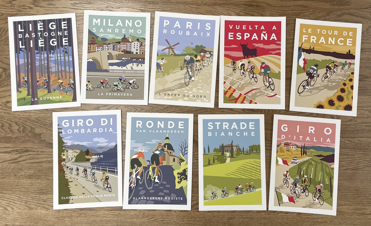 One lovely customer from Belgium just ordered this lot! Thank you! 🤩🇧🇪 #cyclingart #cyclingprints