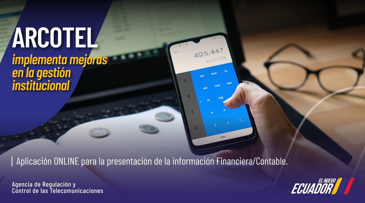 BOLETÍN 📰| La @Arcotel_ec implementará una aplicación ONLINE para la presentación de la información Financiera/Contable de los poseedores de títulos habilitantes. Entérate más en: 🔗bit.ly/3VLchfs #CuidamosTusConexiones #ElNuevoEcuador