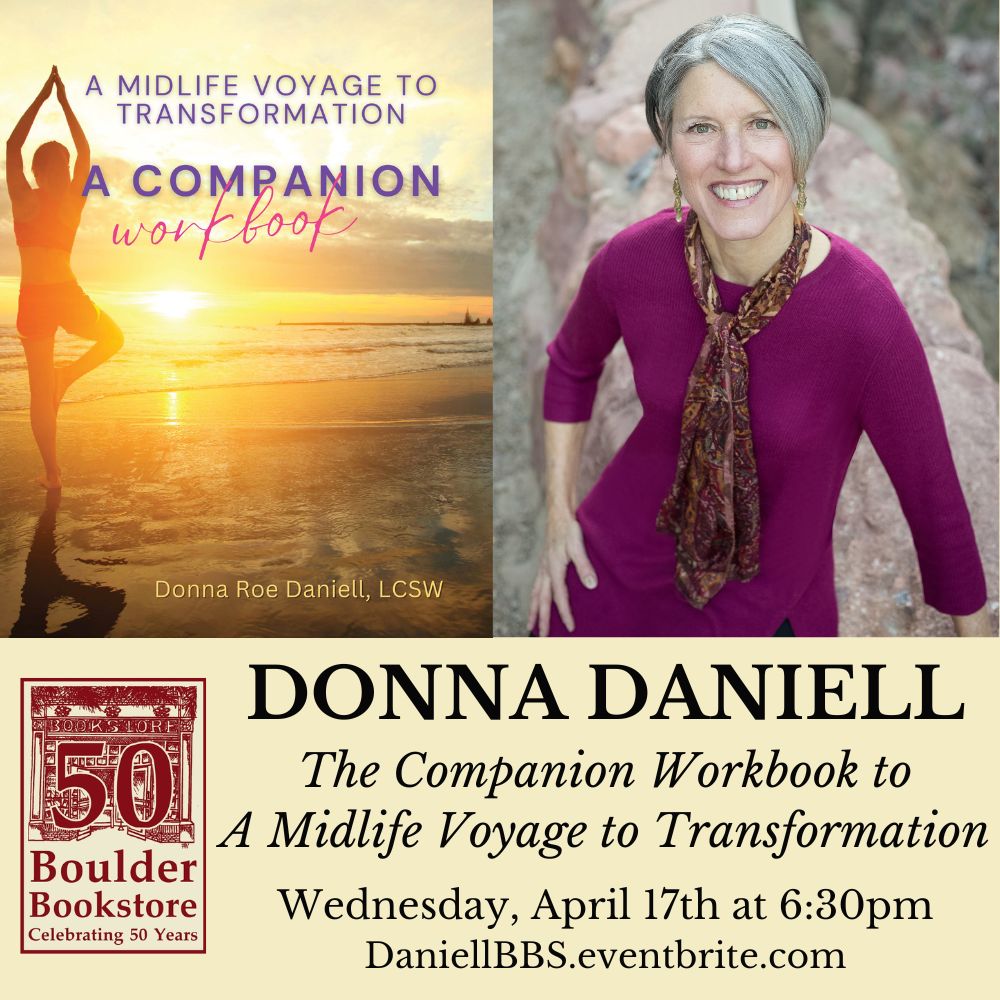 Local therapist Donna Roe Daniell, founder of Women-in-Transformation, will be here next week to celebrate her new book, 'A Midlife Voyage to Transformation: A Companion Workbook' - get tickets to attend at DaniellBBS.eventbrite.com