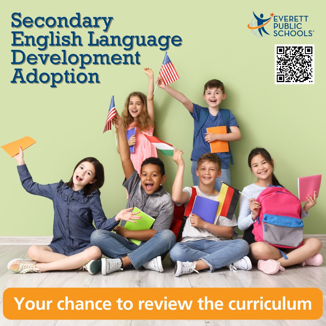 We want to hear from you! Calling for feedback on Secondary English Language Development (ELD) curriculum adoption process! If you are interested in checking out the curriculum we are considering, go to everettsd.org/SecondaryELDAd… to find out more. Deadline is midnight tonight!