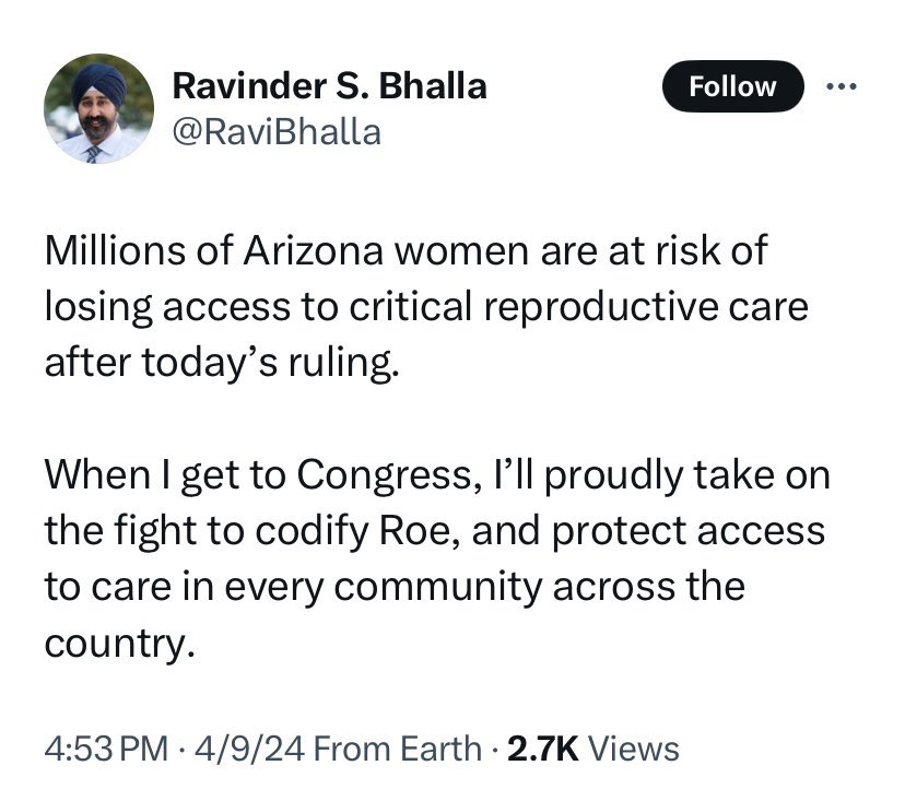 With abortion being a strictly forbidden act in Sikhism, one should ask @RaviBhalla are you doing this just for “political gain” or do you not believe in any of the religious dogmas you follow 🤔 #AbortionIsHealthcare
