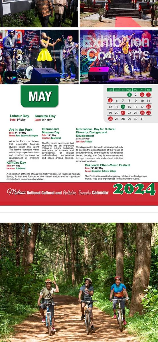 This is a great innovation by the ministry responsible for culture - a national calendar for cultural events. Here is a snapshot for the month of May. This will help those interested to plan for the events they wish to attend. Well-done.