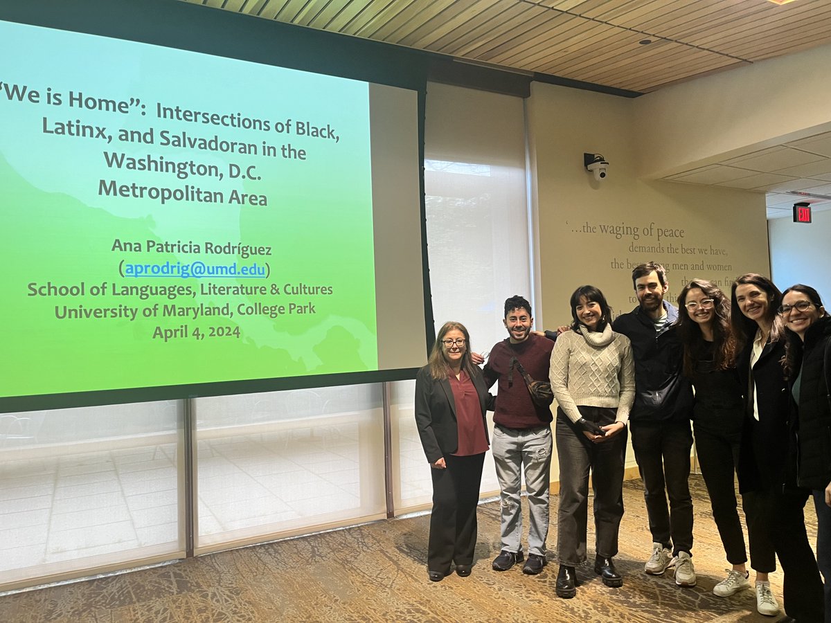 SLLC Spanish & Portuguese Associate Professor Ana Patricia Rodríguez held a talk at American University that explored the intersections of race, ethnicity, diaspora & language of local Salvadoran identities in the Washington D.C., metropolitan area joined by graduate students.