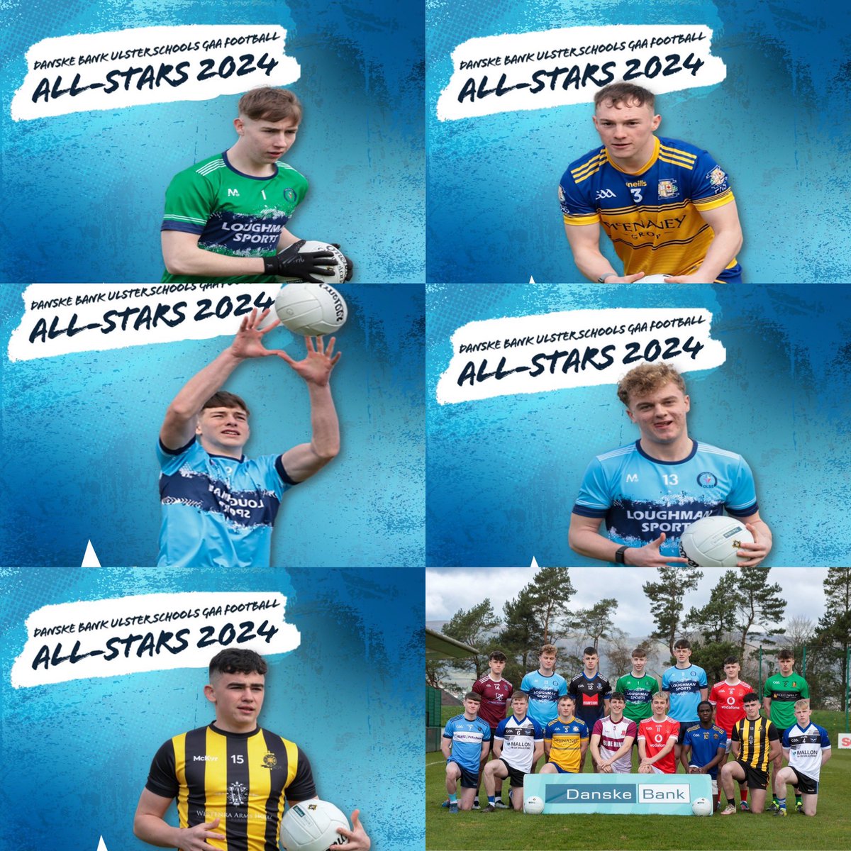 Huge congratulations to the 5 players who made it onto the 2024 @DanskeBank_UK @ulsterschools All Star Football team! This is a massive achievement and truly deserved by each player! @OLSSBlayney @patricianhigh & @stmacartans