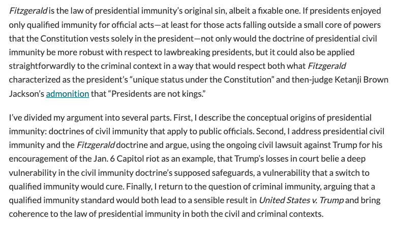 New in @lawfare, some thoughts on presidential immunity. lawfaremedia.org/article/correc…