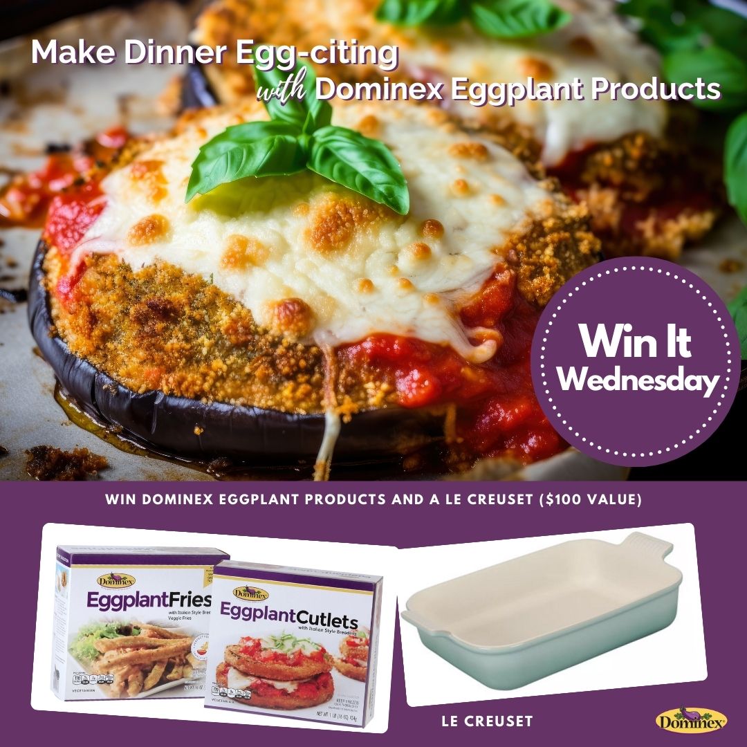 It's #WinItWednesday. Enter here to win: woobox.com/arixv8 #Dominex Eggplant Products and a #LeCreuset Baking Dish. Are you ready to ignite your taste buds & elevate your dinner creations to new heights with Dominex and Le Creuset.  Like and retweet for extra entries. #win