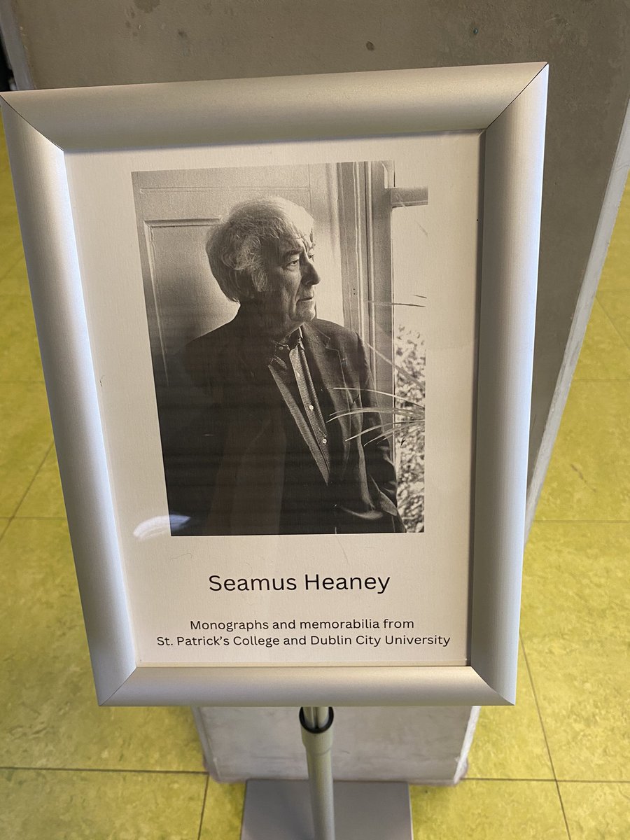 Sneak peek of @DCULIB’s Seamus Heaney exhibition in advance of A Thank-offering tomorrow. On display are some gems held in special collections & a showcase of Heaney’s connections with @DCU. Don’t miss it. Final tickets for our celebration evening here: eventbrite.ie/e/a-thank-offe…