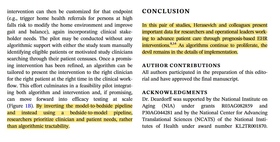 'From bedside-to-model: Designing clinical prediction rules for implementation' (JAGS 2024) - 'By inverting the model-to-bedside pipeline and instead using a bedside-to-model pipeline, researchers prioritize clinician and patient needs' - agsjournals.onlinelibrary.wiley.com/doi/10.1111/jg…