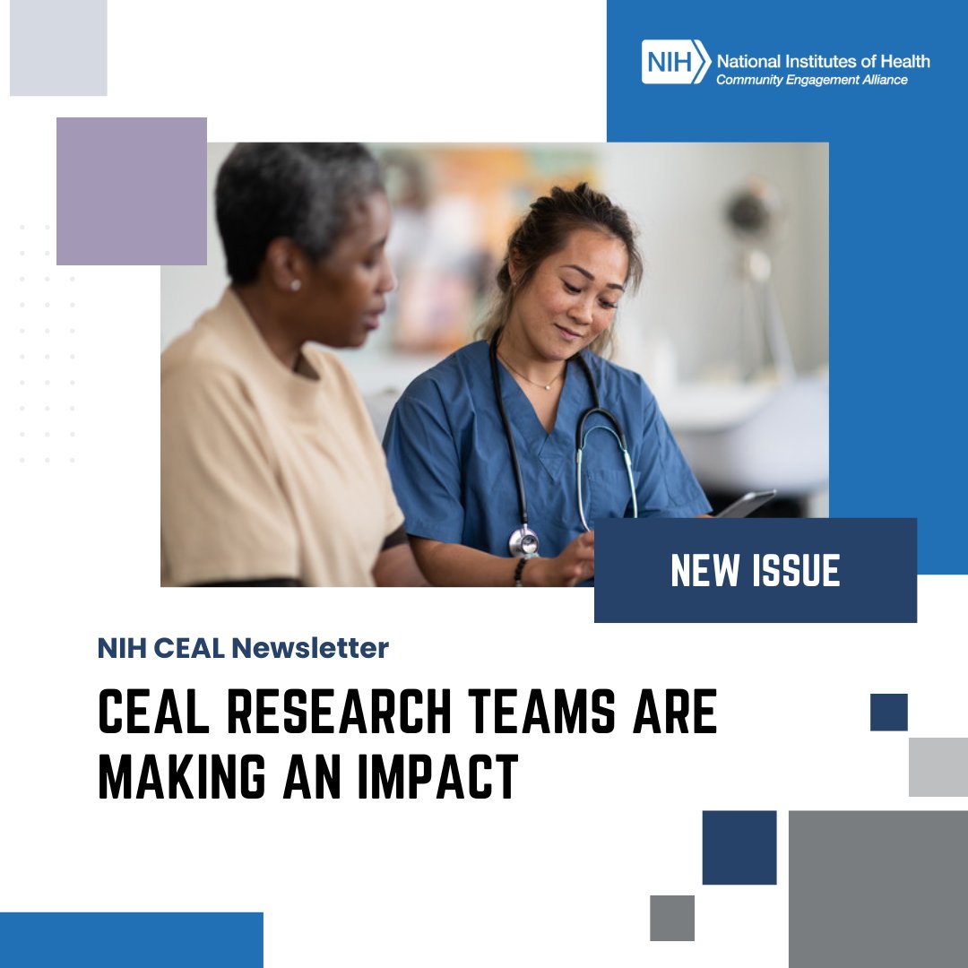 Check out the latest #NIHCEAL newsletter to learn how CEAL's #CommunityEngagment efforts promote #HealthEquity and help people live longer and healthier lives. Learn more about CEAL's impact: bit.ly/3vBzLJf