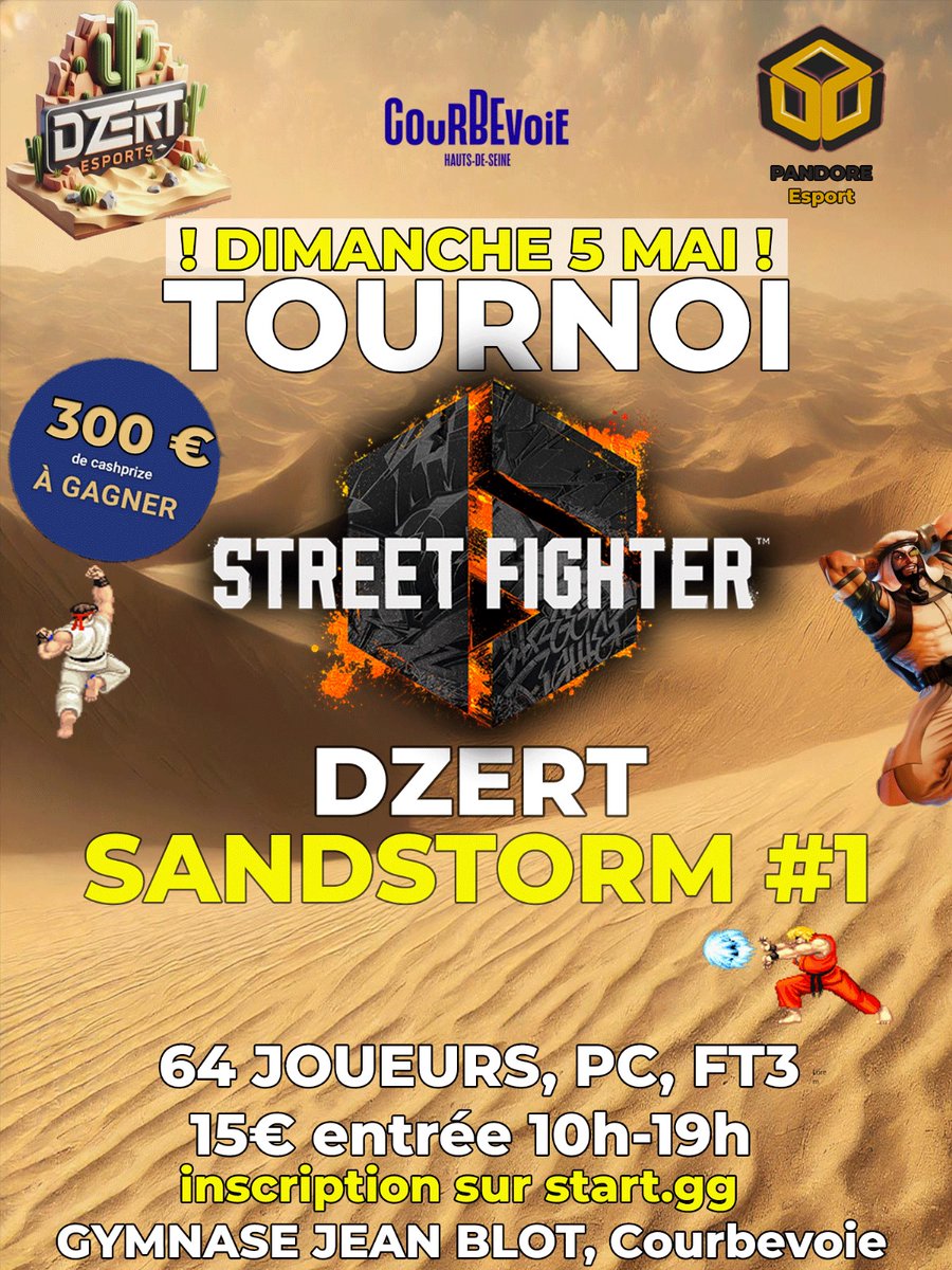 Yo les streeteux bonne nouvelle Dzert_esport annonce son premier événement avec collaboration de @Pimousse_SSB de l association @Pandore_esport 🏆🏆 Inscriptions au 1 er commentaire 300€ de cash prize . Se trounoi aura lieu 1 fois par mois rester branchée ✨✨🏆🏆